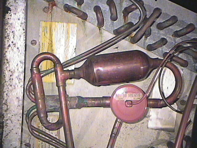 Rheem/Ruud indoor coil with thermostatic expansion valve.